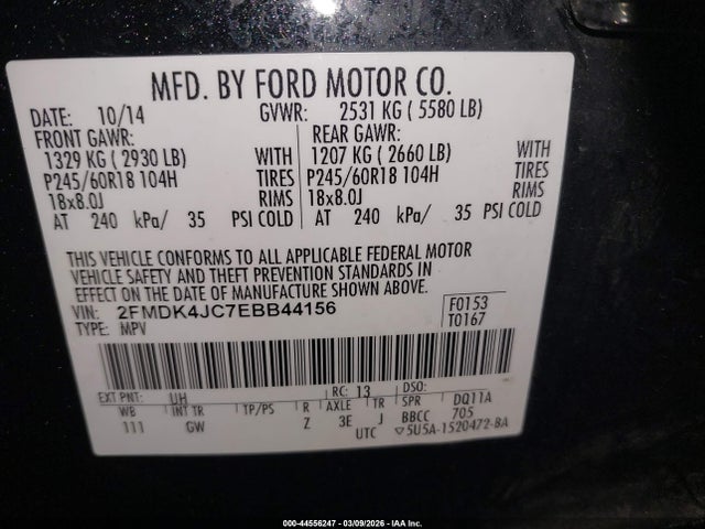 2014 FORD EDGE 2FMDK4JC7EBB44156 Photo 8