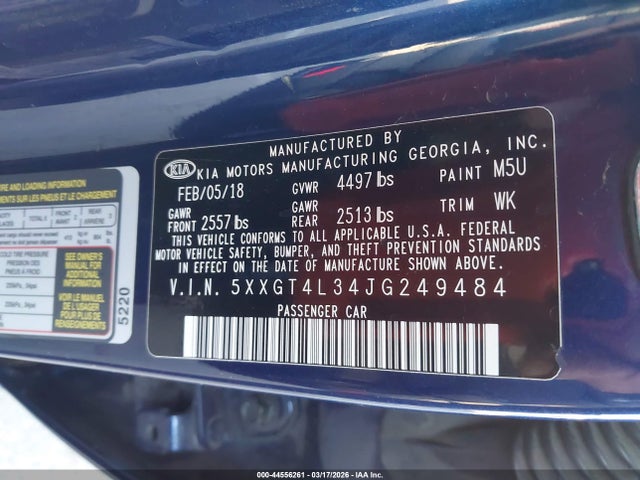 5XXGT4L34JG249484 KIA Optima S