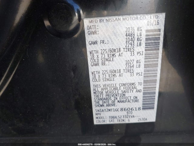 Nissan Rogue Sl 2016 5N1AT2MT1GC860618 Image 9