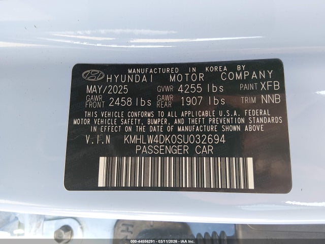 Aukcja sprzedaży 2025 Hyundai Elantra N, vin: KMHLW4DK0SU032694, numer aukcji: 44556291