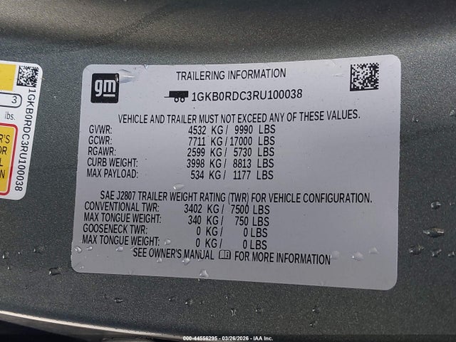 44556295 :رقم المزاد ، 1GKB0RDC3RU100038 vin ، 2024 Gmc Hummer Ev Suv 3x مزاد بيع