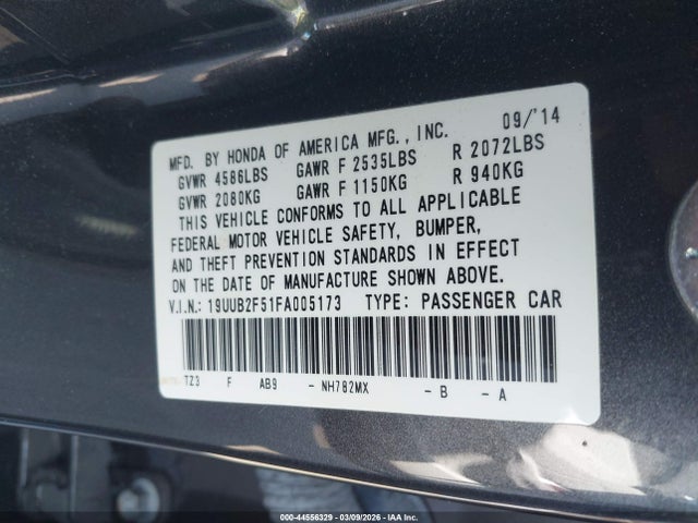 Продажа на аукционе авто 2015 Acura Tlx V6 Tech, vin: 19UUB2F51FA005173, номер лота: 44556329