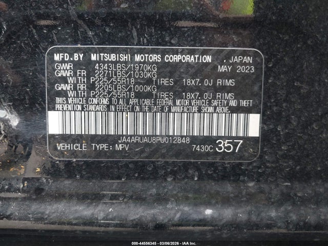 Продажа на аукционе авто 2023 Mitsubishi Outlander Sport 2.0 Le Awc, vin: JA4ARUAU8PU012848, номер лота: 44556345