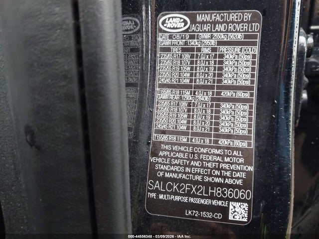 SALCK2FX2LH836060 Land Rover Discovery Sport Standard
