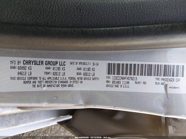 Продаж на аукціоні авто 2015 Chrysler 200 Limited, vin: 1C3CCCAB4FN576213, номер лоту: 44556366