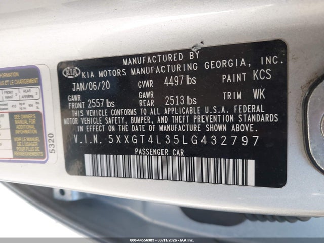5XXGT4L35LG432797 KIA Optima Se