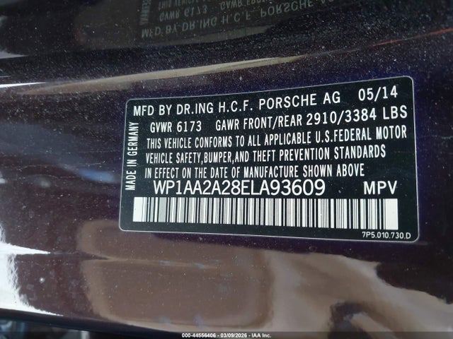 2014 PORSCHE CAYENNE WP1AA2A28ELA93609 Photo 8