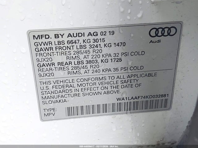 2019 AUDI Q7 WA1LAAF74KD032881 Photo 8