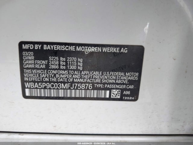 WBA5P9C03MFJ75876 BMW 330e Xdrive