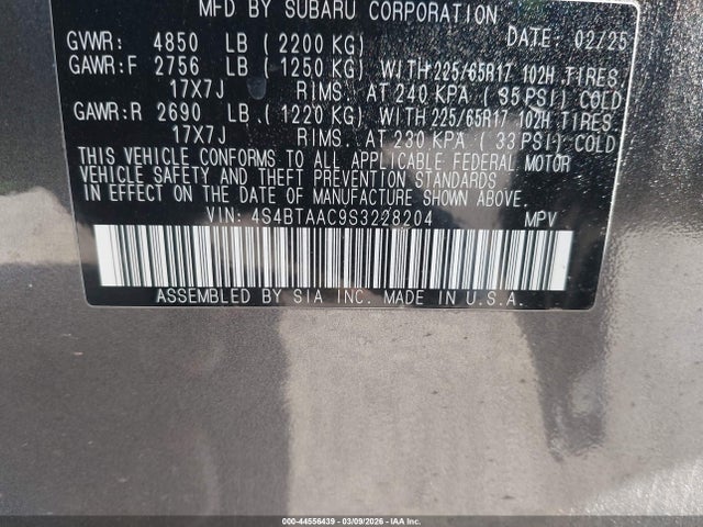 4S4BTAAC9S3228204 Subaru Outback