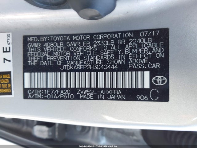 JTDKARFP2H3040444 Toyota Prius Prime Plus