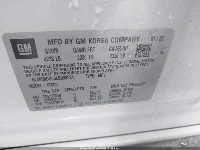 Aukcja sprzedaży 2020 Buick Encore Gx Fwd Select, vin: KL4MMDSL6LB098524, numer aukcji: 44556465