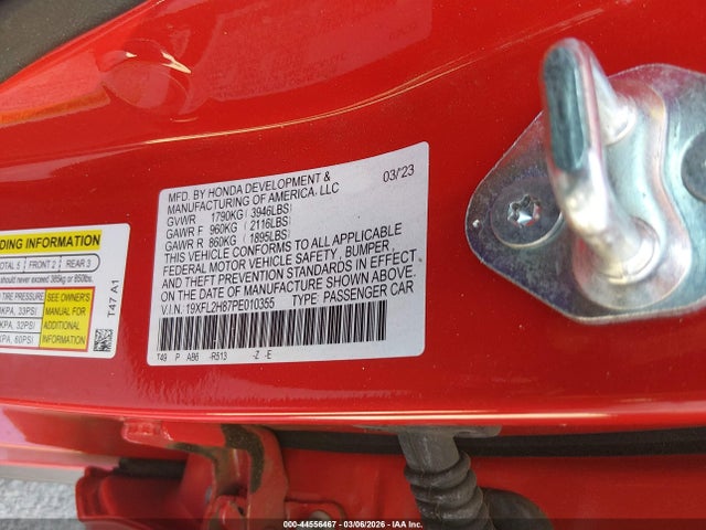 Honda Civic Sport 2023 19XFL2H87PE010355 Image 9