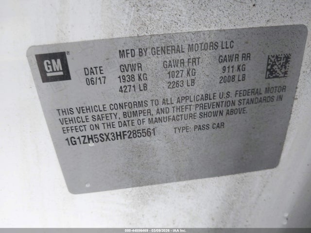 1G1ZH5SX3HF285561 Chevrolet Malibu Premier
