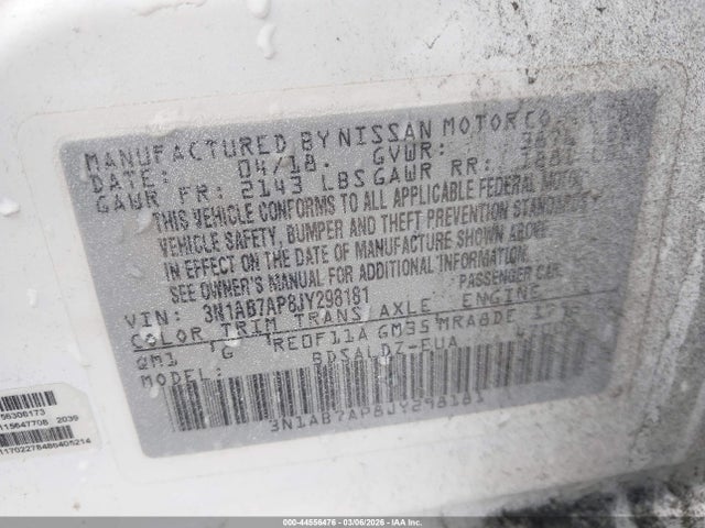 3N1AB7AP8JY298181 Nissan SENTRA SV