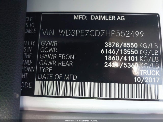 2017 MERCEDES-BENZ SPRINTER 2500 WD3PE7CD7HP552499 Photo 8