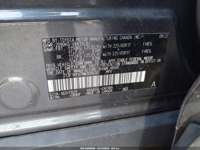 Toyota RAV4 LE 2022 2T3F1RFV7NW309630 Image 9