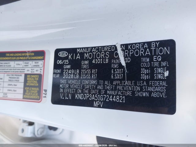 KIA SOUL + 2016 KNDJP3A51G7244821 Image 9