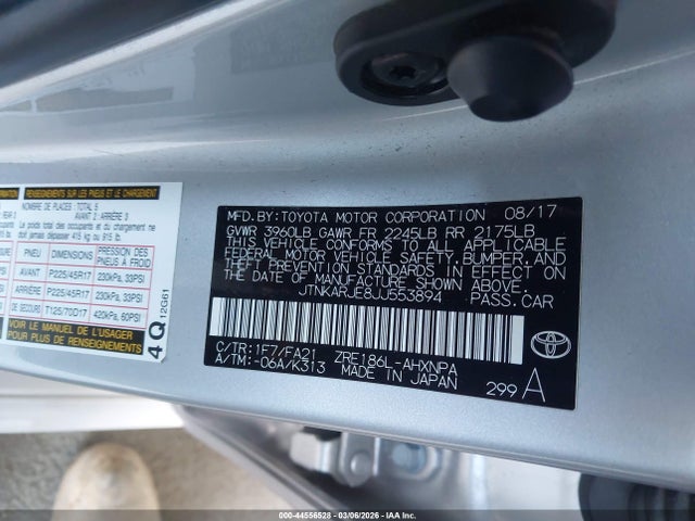 JTNKARJE8JJ553894 Toyota COROLLA IM