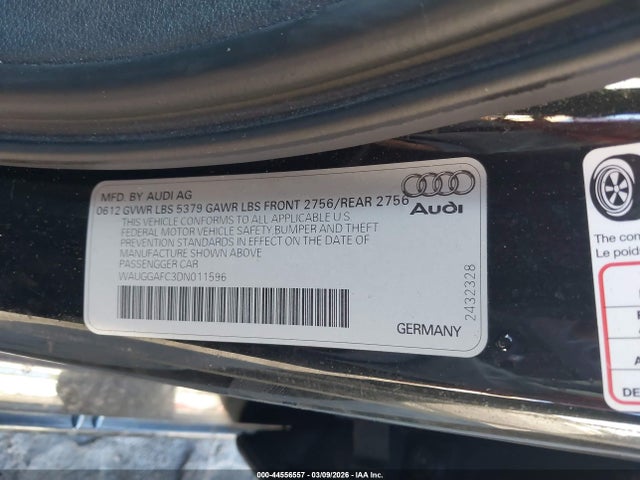 Aukcja sprzedaży 2013 Audi A6 3.0t Premium, vin: WAUGGAFC3DN011596, numer aukcji: 44556557