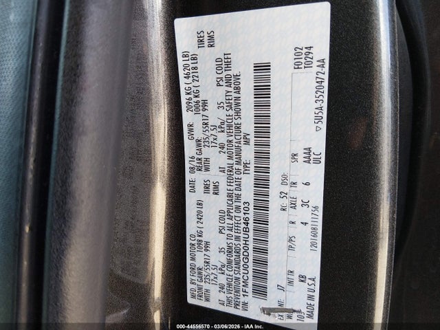 2017 FORD ESCAPE 1FMCU0GD0HUB46103 Photo 8