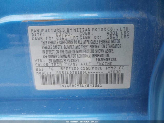 Nissan Sentra Sv Xtronic Cvt 2020 3N1AB8CV3LY243321 Image 9