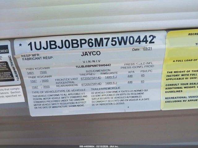 1UJBJ0BP6M75W0442 Jayco Jay Flight