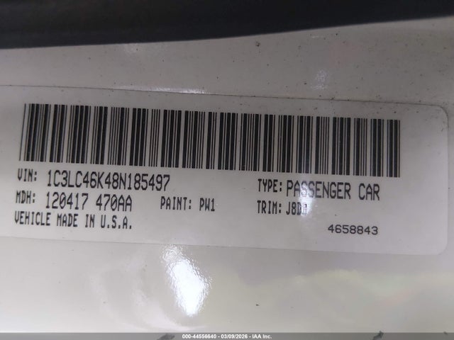 Продаж на аукціоні авто 2008 Chrysler Sebring Lx, vin: 1C3LC46K48N185497, номер лоту: 44556640