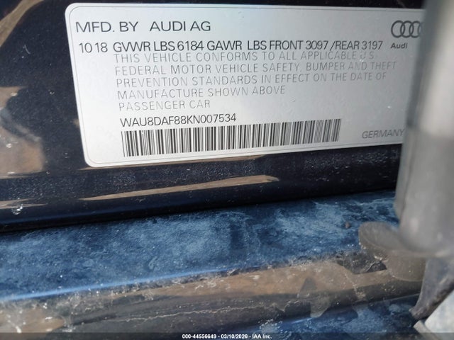 2019 AUDI A8 L WAU8DAF88KN007534 Photo 8