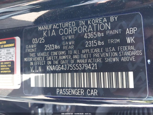 KNAG64J75S5379421 KIA K5 Gt-line