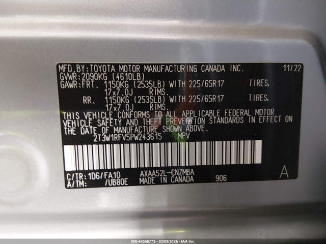 2023 TOYOTA RAV4 2T3W1RFV5PW243615 Photo 8