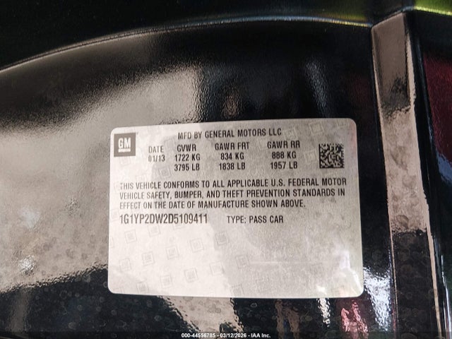 2013 CHEVROLET CORVETTE 1G1YP2DW2D5109411 Photo 8