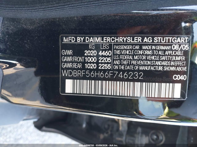 2006 Mercedes-benz C 350 Luxury/sport მანქანა იყიდება აუქციონზე, vin: WDBRF56H66F746232, აუქციონის ნომერი: 44556788