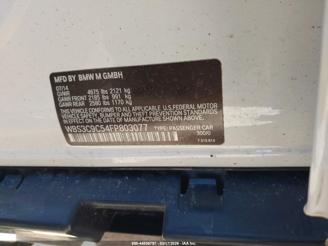 Продажа на аукционе авто 2015 Bmw M3, vin: WBS3C9C54FP803077, номер лота: 44556797