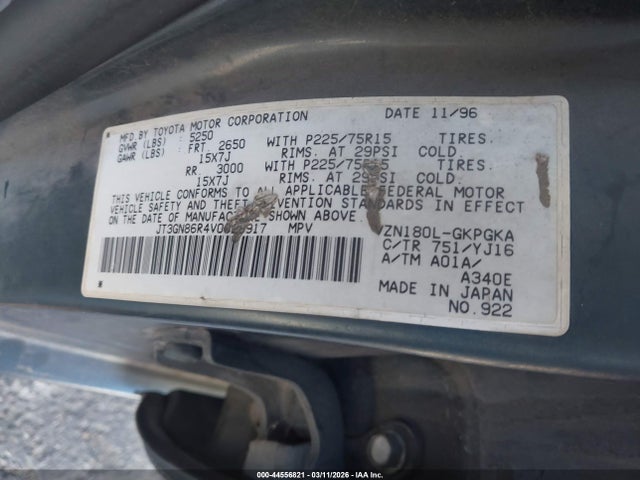 1997 TOYOTA 4RUNNER JT3GN86R4V0028917 Photo 8