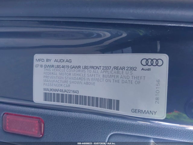 WAUKMAF48JA221643 Audi A4 2.0t Tech Ultra Premium/2.0t Ultra Premium