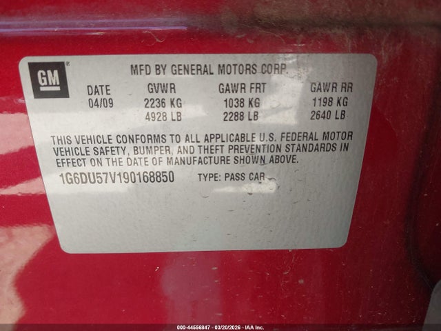 2009 CADILLAC CTS 1G6DU57V190168850 Photo 8