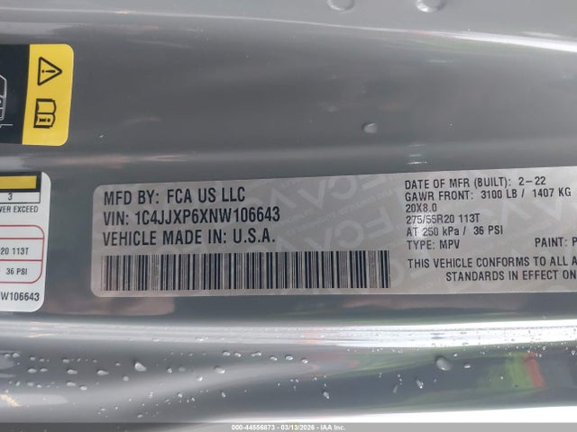 1C4JJXP6XNW106643 Jeep Wrangler 4xe Unlimited High Altitude 4x4
