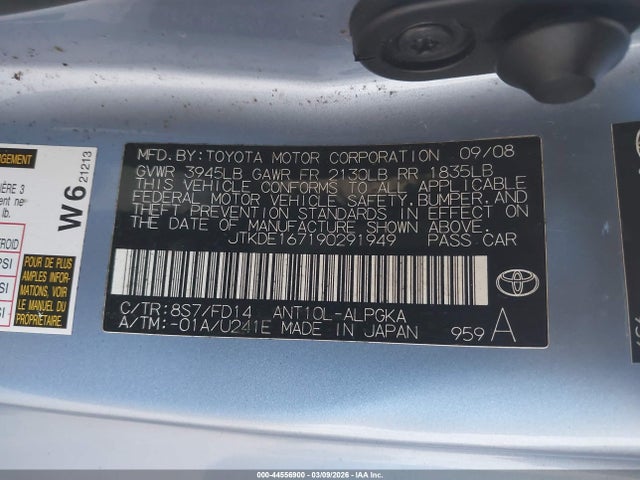 2009 SCION TC JTKDE167190291949 Photo 8