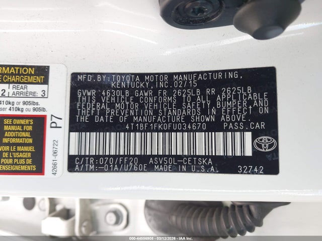 4T1BF1FK0FU034670 Toyota CAMRY SE