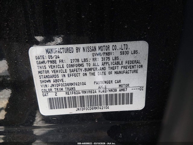 Продажа на аукционе авто 2024 Nissan Ariya Platinum+, vin: JN1DF0CD6RM742104, номер лота: 44556922