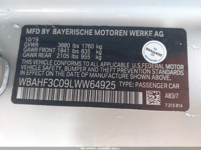 Aukcja sprzedaży 2020 Bmw Z4 Sdrive30i, vin: WBAHF3C09LWW64925, numer aukcji: 44556933