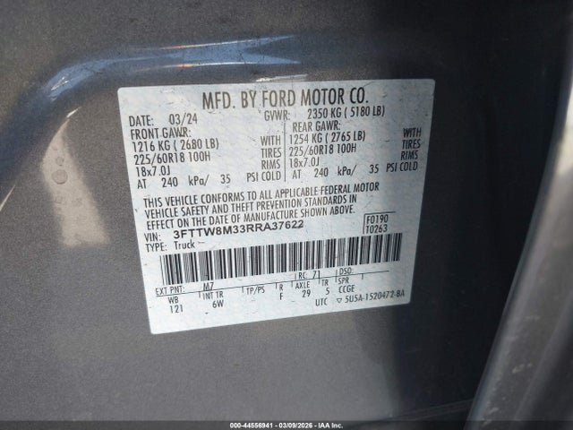 Ford Maverick Lariat 2024 3FTTW8M33RRA37622 Image 9