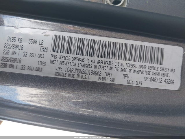 1C4PJMDN9KD180602 Jeep Cherokee Limited 4x4
