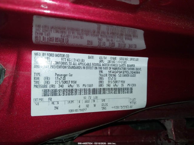 Ford FOCUS SE 2014 1FADP3K27EL324099 Image 9