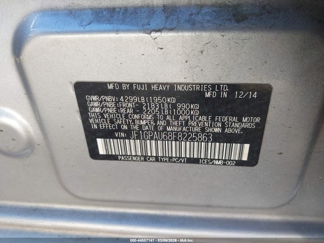 JF1GPAU68F8225863 Subaru Impreza 2.0i Sport Premium