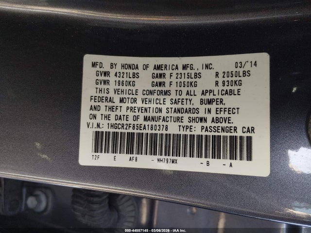 Honda Accord Ex-l 2014 1HGCR2F85EA180378 Image 9