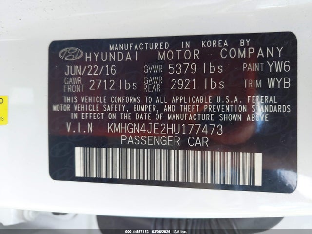 KMHGN4JE2HU177473 Genesis G80 3.8
