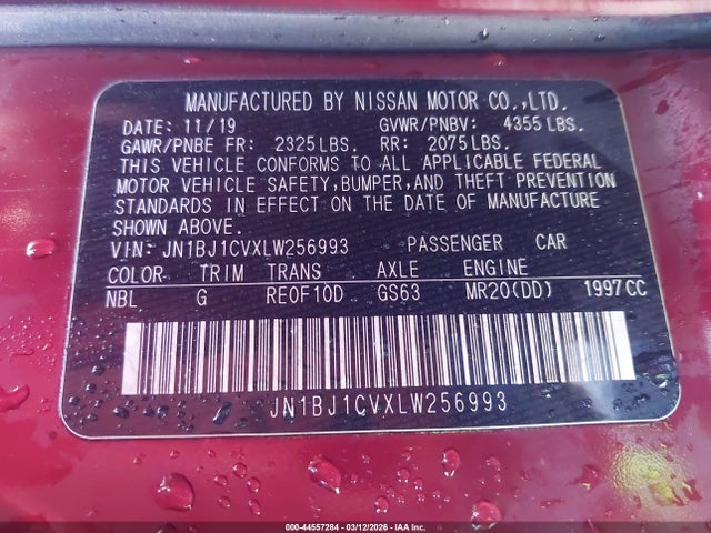 JN1BJ1CVXLW256993 Nissan Rogue Sport S Fwd Xtronic Cvt