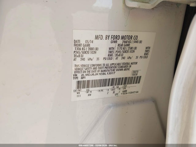 Lincoln MKX 2014 2LMDJ6JK1EBL13517 Image 9